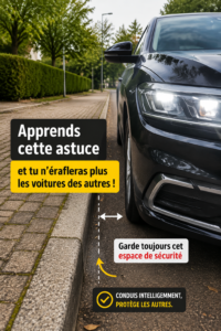 Image d'une voiture avec un conducteur prudent évitant un accrochage.