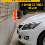 Voiture garée correctement avec distance sécuritaire du mur