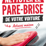 Un pare-brise de voiture propre après le nettoyage avec des méthodes DIY