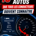 Une voiture sur une route avec des panneaux d'astuces pour le conducteur