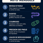 Une personne vérifiant l'huile de sa voiture lors d'un entretien mensuel.