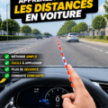Un conducteur utilisant des techniques d'estimation de distance sur la route.