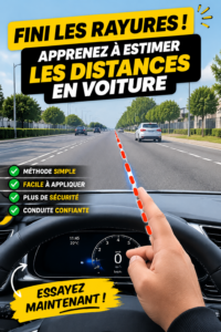 Un conducteur utilisant des techniques d'estimation de distance sur la route.