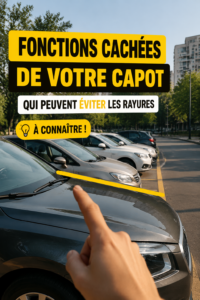 Vue détaillée d'un capot de voiture bien entretenu, montrant l'importance de la protection contre les rayures.
