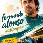 Wallpaper représentant Fernando Alonso en pleine course