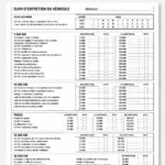 Un modèle d'entretien de véhicule à imprimer, montrant des informations pratiques sur l'entretien automobile.