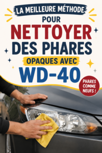 Phares de voiture propres et brillants après nettoyage avec du WD-40.