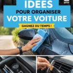 Voiture bien organisée avec des accessoires de rangement efficaces.